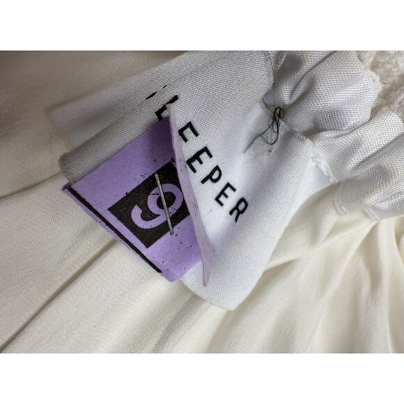 Sleeper Paloma Silk Maxi Dress White Off Shoulder Lace Trim Romantic XL - Picture 13 of 16